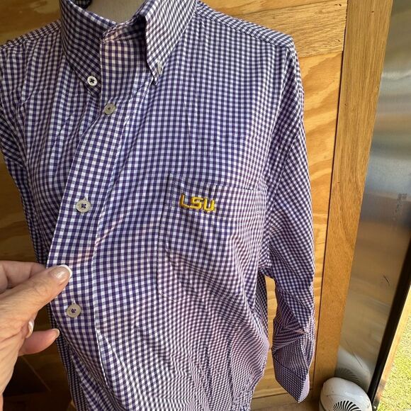 Men's Southern Tide Purple Checkered Shirt - Picture 2 of 5